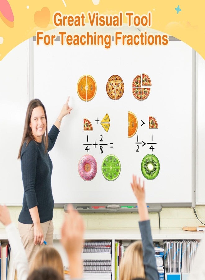 PraxiKidy Magnetic Fraction Tiles & Circles, Bars,Math Manipulatives 2nd, 3rd, 4th, 5th Grade,Fraction Manipulatives for Kids Teachers Demonstration Teaching Homeschool Supplies Classroom Whiteboard - Image 2